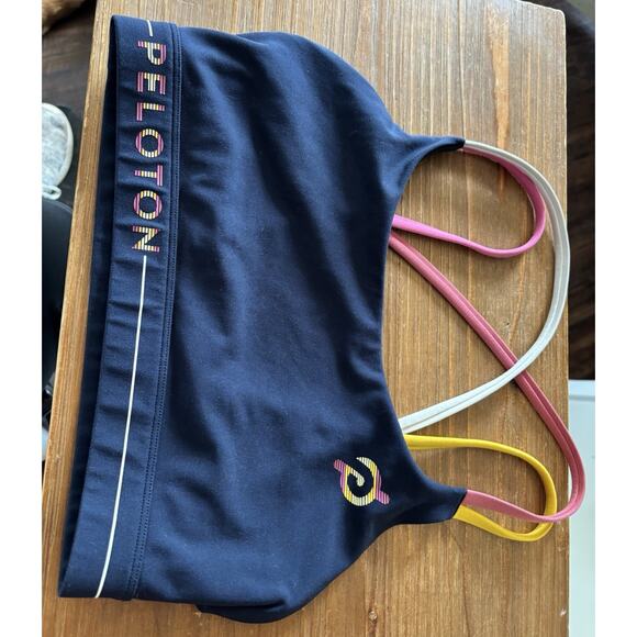 Peloton Cadent Strappy Sports Bra Sz Sm Blue Active Wear Exercise - Picture 1 of 3